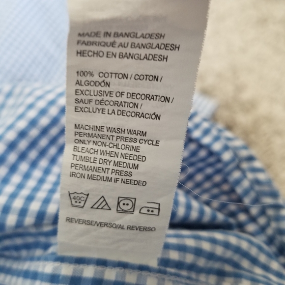 (XXL) Izod Men's Gingham Button Down Dress Shirt Formal Occasion Wedding Dressy - Picture 4 of 9